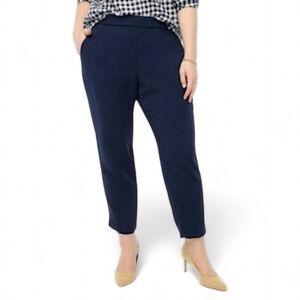 J. Crew Plus Size Pants‎ Jamie High Rise Elastic Waist Navy sz 24 J6594 Office
